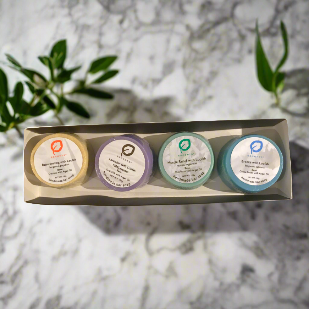4 pcs Surprise Loofah Soap Set - Escents Aromatherapy