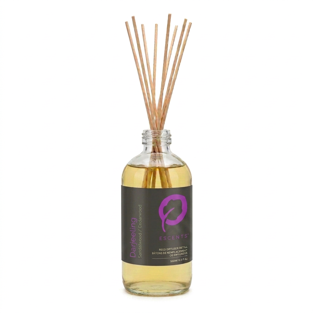 Reed Diffuser Darjeeling 500 ml Refill — Sandalwood & Cedarwood | Escents Aromatherapy