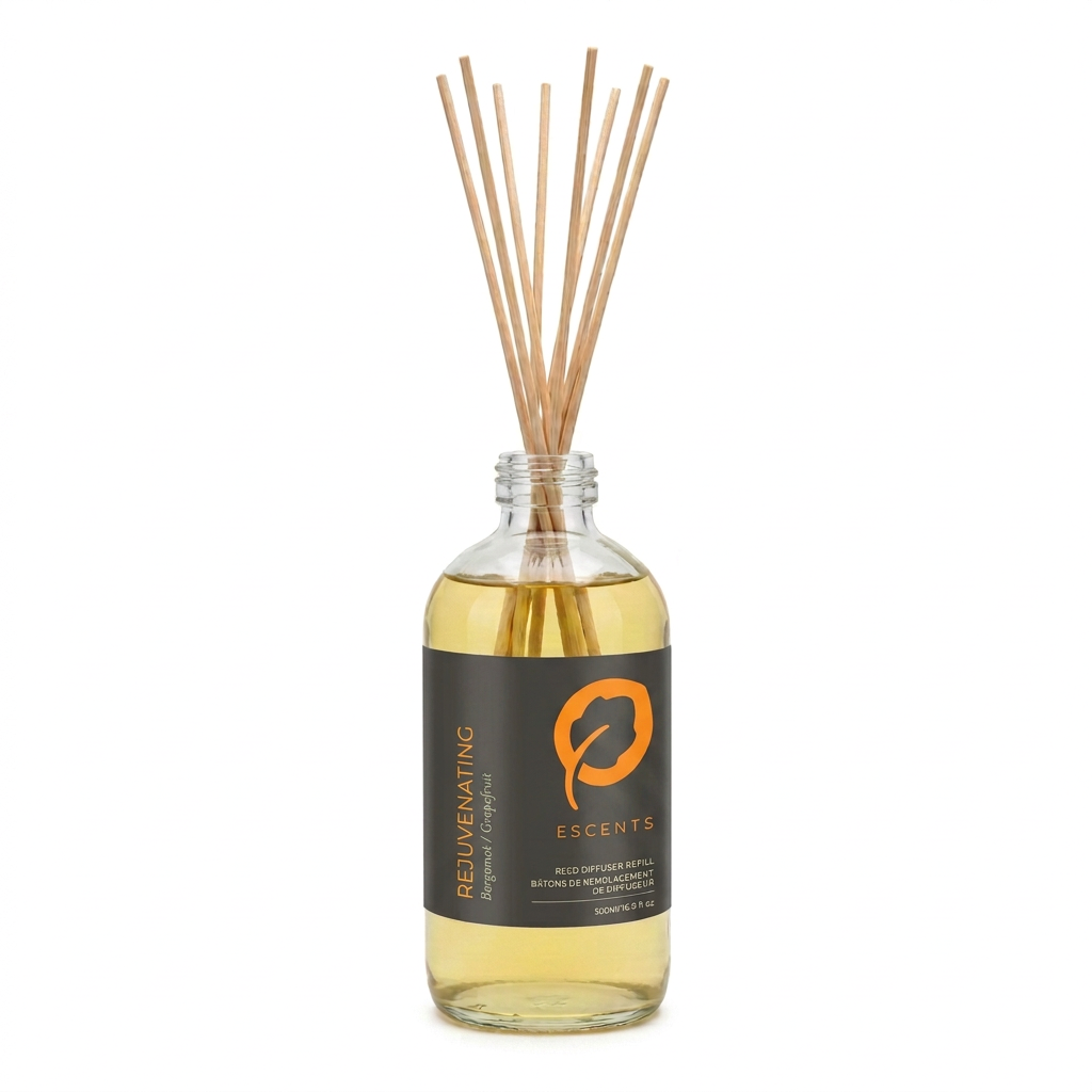 Reed Diffuser Rejuvenating 500 ml Refill — Bergamot & Grapefruit | Escents Aromatherapy