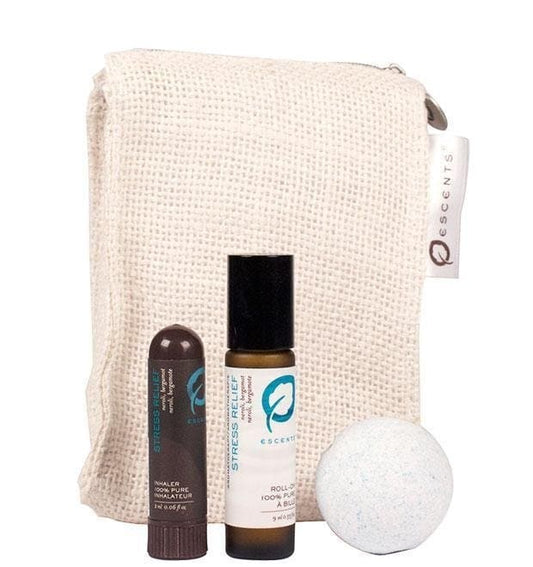 Stress Relief Roll On/Inhaler/Bath Bomb Bundle - Premium Natural Wellness from Escents Aromatherapy Canada - !