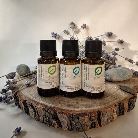 Wellness Oil Blend Trio ( Head Aid 15ml, Breathe Easy 15ml & Stress Relief 15ml) - Escents Aromatherapy
