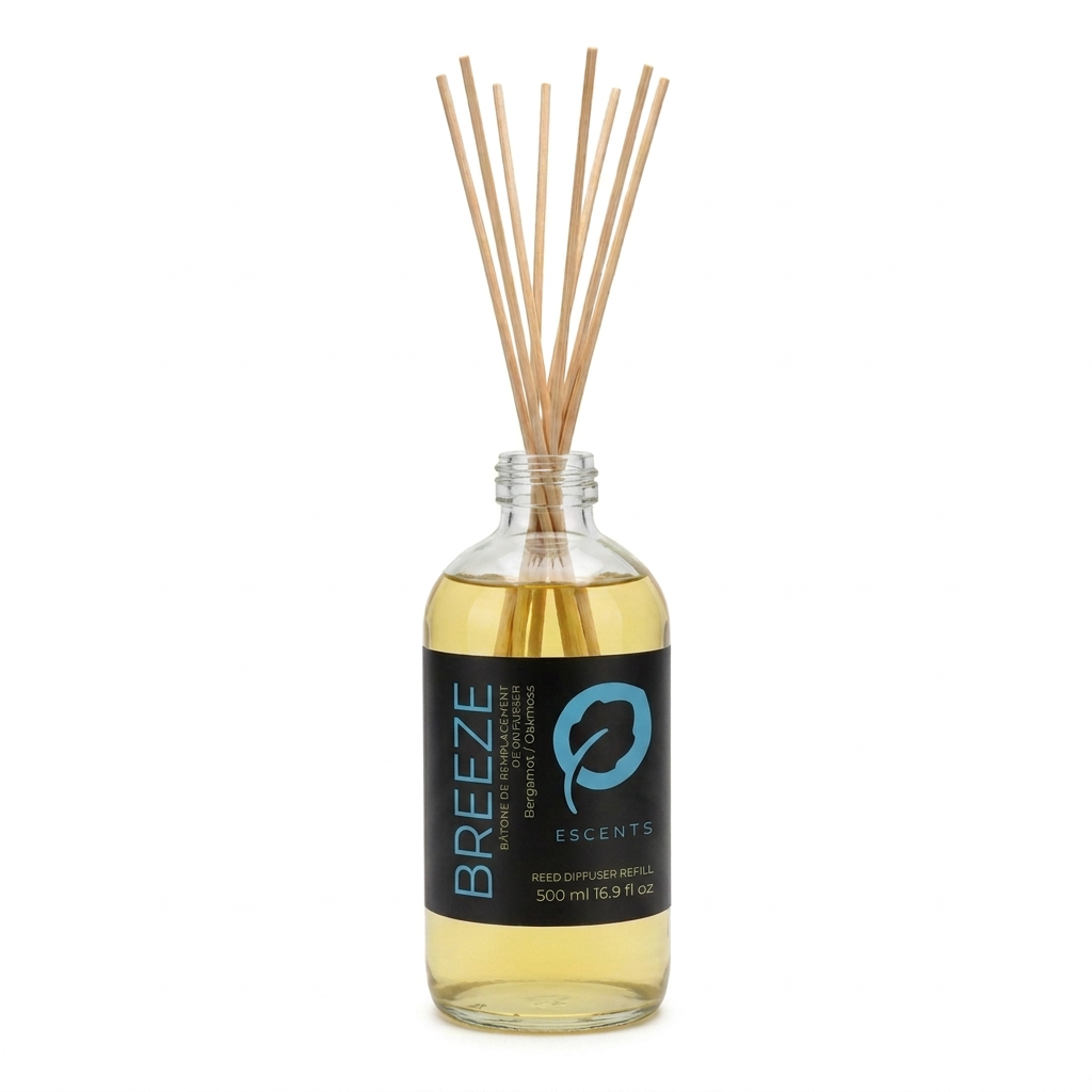 Reed Diffuser Breeze 500 ml Refill — Bergamot & Oakmoss | Escents Aromatherapy