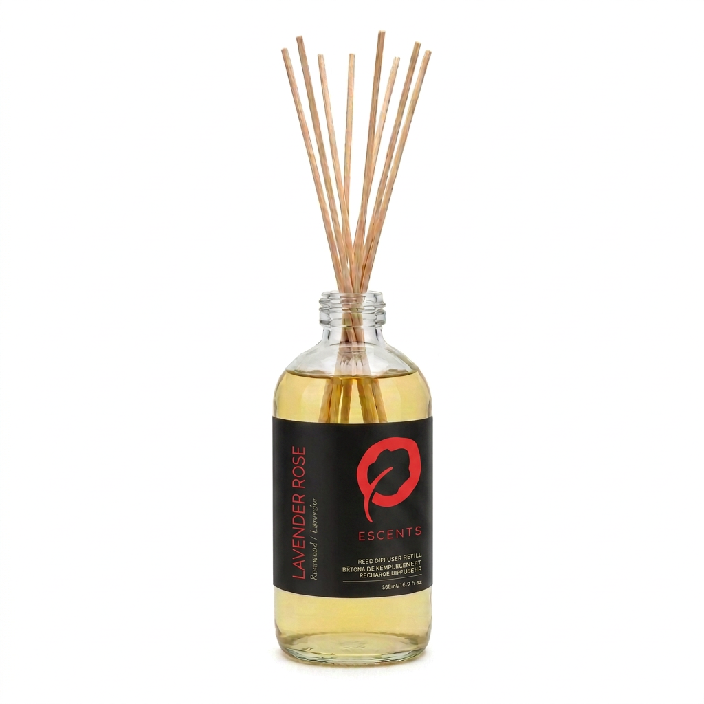 Reed Diffuser Lavender Rose 500 ml Refill — Rosewood & Lavender | Escents Aromatherapy