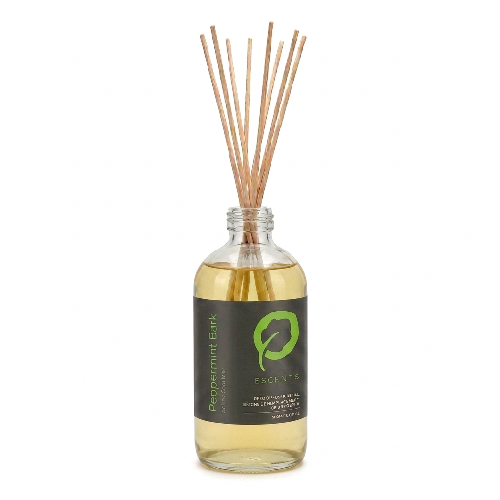 Reed Diffuser Peppermint Bark 500 ml Refill — Anise & Corn Mint | Escents Aromatherapy