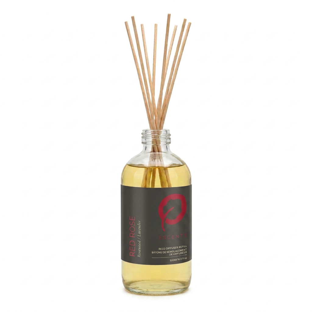 Reed Diffuser Red Rose 500 ml Refill — Rosewood & Lavender | Escents Aromatherapy