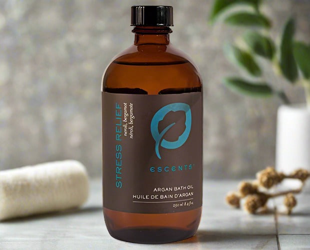 Argan Bath Oil Stress Relief - Premium Bath & Body, Bath & Shower, BATH OIL from Escents Aromnoathnoerapy Canada -   !   