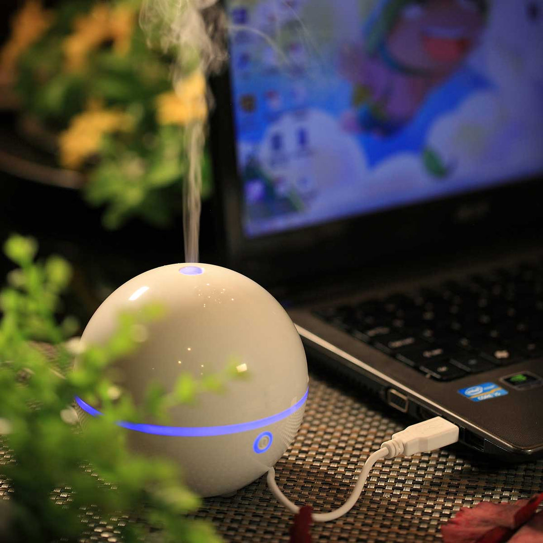 Mini Desktop II Ultrasonic Essential Oil Diffuser With USB Cable - Premium DIFFUSER from Relaxus -  !