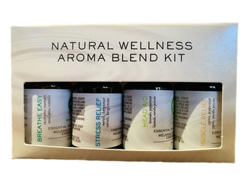 Natural Wellness Blend Kit 4x5ml ( Muscle Relief, Head-Aid, Stress Relief and Breathe Easy) - Premium Aroma at Home, Synergy Blend from Escents Aromatherapy Canada -  !   