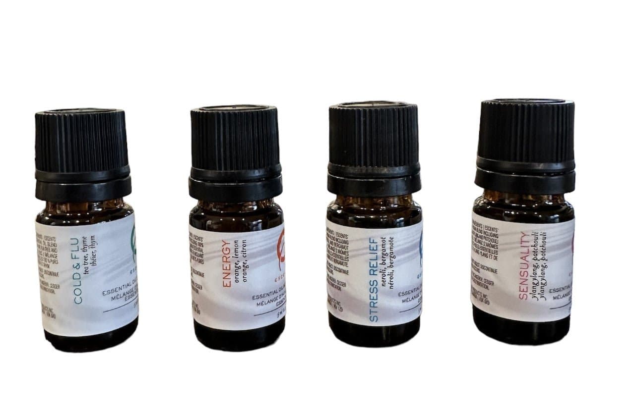 Natural Wellness Blend Kit (Cold Flu, Energy, Stress Relief, Sensuality) - Premium Aroma at Home, Synergy Blend from Escents Aromatherapy Canada Canada -  !   